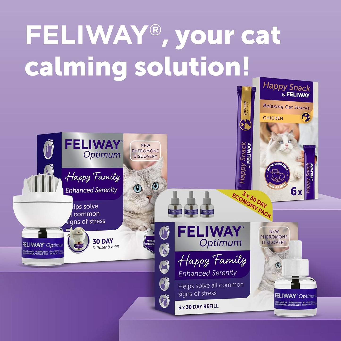 FELIWAY Optimum Cat Calming Refill Pack (3 x 48ml)